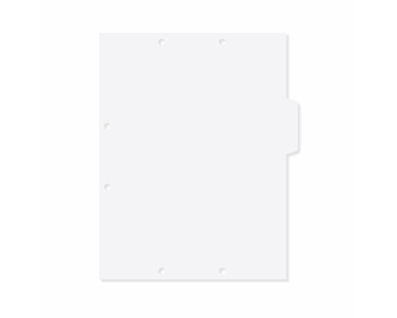 Filepro® Chart Divider Side Tab Position #2 or #3 1/4 Cut Blank|Paper Tab White 100# White 8-1/2"x11" - 300 per Box | CD39