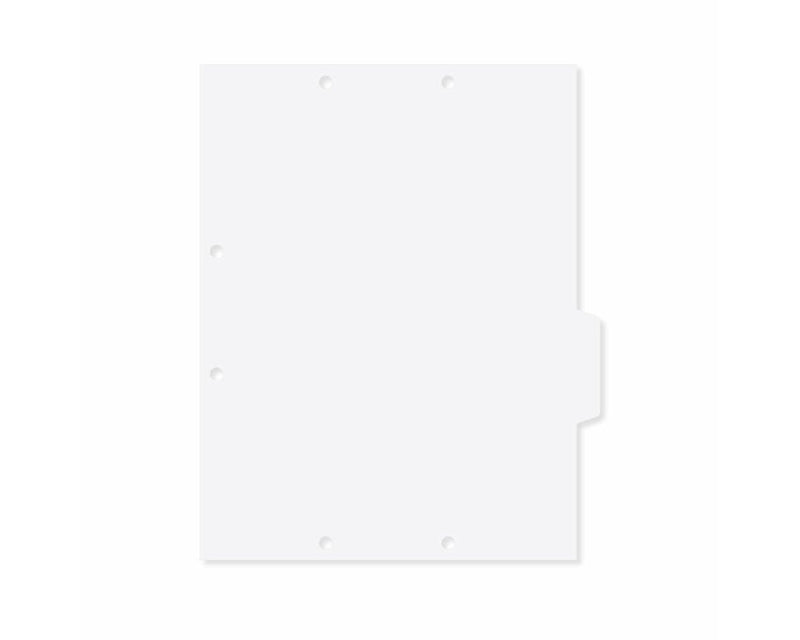 Filepro® Chart Divider Side Tab Position #1 or #4 1/4 Cut Blank|Mylar Reinforced Tab Clear 100# White 8-1/2"x11" - 300 per Box | CD40