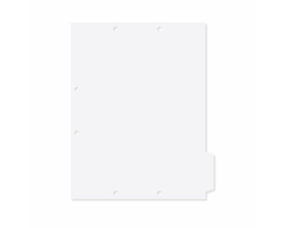 Filepro® Chart Divider Side Tab Position #2 or #3 1/4 Cut Blank | Mylar Reinforced Tab Clear 100# White 8-1/2"x11" - 300 per Box | CD41