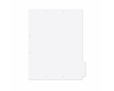 Filepro® Chart Divider Side Tab Position #2 or #3 1/4 Cut Blank | Mylar Reinforced Tab Clear 100# White 8-1/2"x11" - 300 per Box | CD41