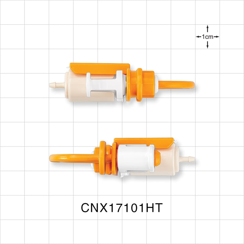 MicroCNX ULT Connector, Genderless, Barbed, High Temperature - Fits 1/16 inch ID Tubing (0.063 inch, 1.59 mm) - CNX17101HT
