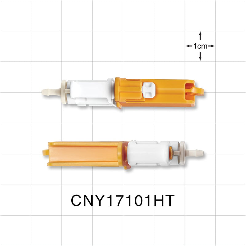 MicroCNX Nano Connector, Genderless, Barbed, High Temperature - Fits 1/16 inch ID Tubing (0.063 inch, 1.59 mm) - CNY17101HT