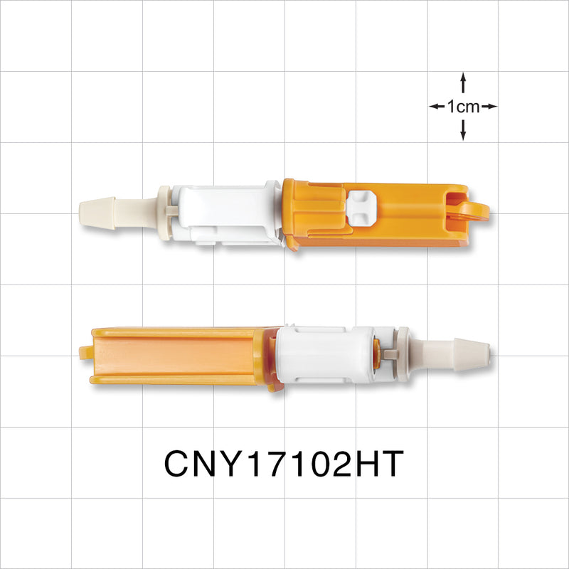 MicroCNX Nano Connector, Genderless, Barbed, High Temperature - Fits 1/8 inch ID Tubing (0.125 inch, 3.18 mm) - CNY17102HT