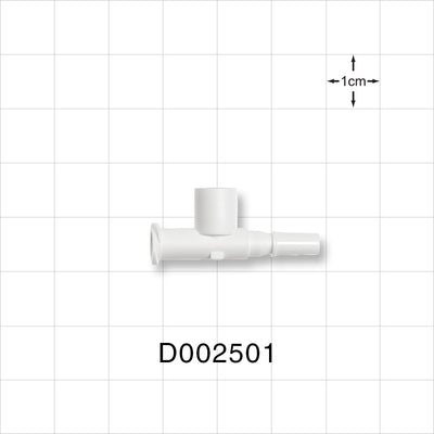 T Pressure Relief Valve, Female Luer Lock Inlet, Male Luer Slip Outlet - 2.5 psi (+/- 15% Crack Tolerance) - D002501