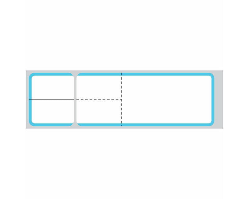 PDC Label Misys/Sunquest Direct Thermal IR Paper Permanent 3" Core 4 1/8"x1 3/16" White with Blue 4300 per Roll, 2 Rolls per Box | DPS-SQ4B