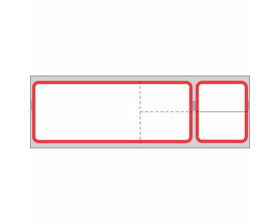 PDC Label Misys/Sunquest Direct Thermal IR Paper Permanent 1 1/2" Core 4 1/8"x1 3/16" White with Red 1200 per Roll, 8 Rolls per Box | DPS-SQBLSRED