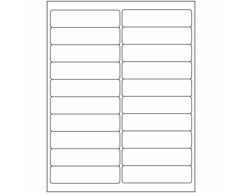 PDC Label Laser Paper Permanent 2 4"x1" White 20 per Sheet, 1000 Sheets per Box | DPSL1-4-M