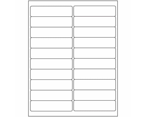 PDC Label Laser Paper Permanent 2 4"x1" White 20 per Sheet, 1000 Sheets per Box | DPSL1-4-M