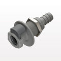 EFC12 Connector, Panel Mount Body, Valved, Barbed - Fits 1/4 inch ID Tubing (0.25 inch, 6.35mm) - EFCD16412