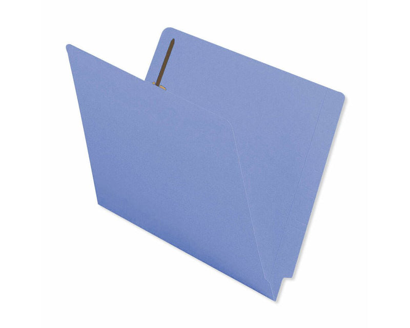 Barkley™ Match End Tab Folder Fas# 1&3 11pt Color Stock Blue Flush Front 12 1/4" x 9 1/2" 2ply - 50 per Box | ETF229BE