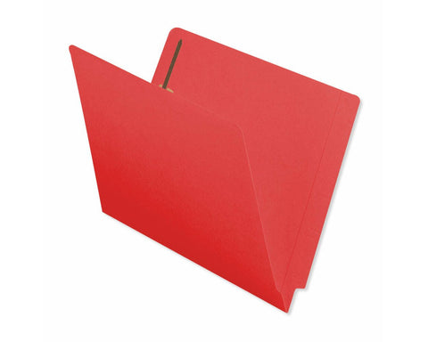 Barkley™ Match End Tab Folder Fas# 1&3 11pt Color Stock Red Flush Front 12 1/4" x 9 1/2" 2ply - 250 per Case | ETF229BR
