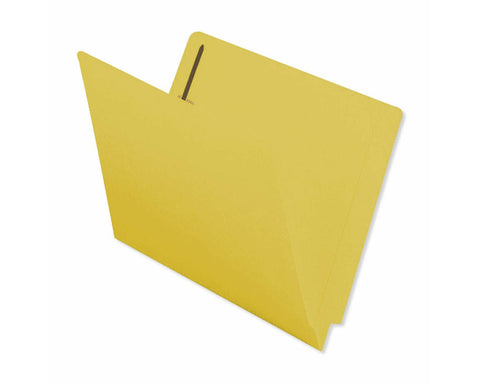 Barkley™ Match End Tab Folder Fas# 1&3 11pt Color Stock Yellow Flush Front 12 1/4" x 9 1/2" 2ply - 50 per Box | ETF229Y