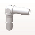 Elbow Connector, Barbed, White, 100/Bag - Fits 3/32 inch ID Tubing (0.094 inch, 2.38 mm) - HE330