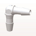 Elbow Connector, Barbed, White, 100/Bag - Fits 1/8 inch ID Tubing (0.125 inch, 3.18 mm) - HE430