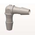 Elbow Connector, Barbed, Natural, 100/Bag - Fits 1/8 inch ID Tubing (0.125 inch, 3.18 mm) - HE4