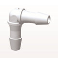 Elbow Connector, Barbed, White, 100/Bag - Fits 5/32 inch ID Tubing (0.156 inch, 3.97 mm) - HE530