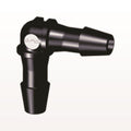 Elbow Connector, Barbed, Black, 100/Bag - Fits 5/32 inch ID Tubing (0.156 inch, 3.97 mm) - HE531
