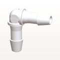 Elbow Connector, Barbed, White, 100/Bag - Fits 3/16 inch ID Tubing (0.188 inch, 4.76 mm) - HE630