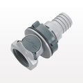 HFC12 Connector, Panel Mount Body, Non-Valved, Barbed - Fits 1/2 inch ID Tubing (0.5 inch, 12.7 mm) - HFC16812
