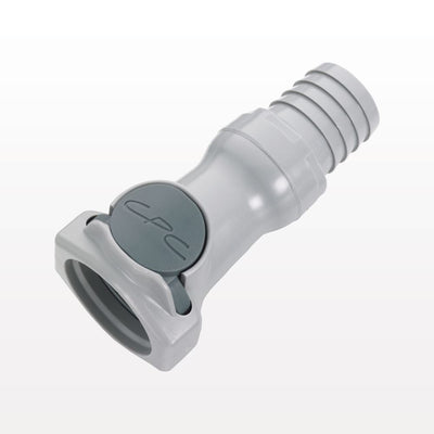 HFC12 Connector, Body, Valved, Barbed - Fits 3/4 inch ID Tubing (0.75 inch, 19.05 mm) - HFCD171212
