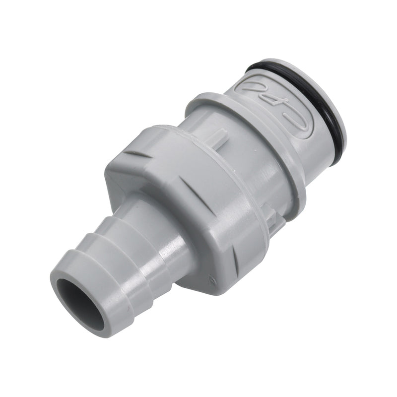 HFC35 Connector, Body, Valved, Barbed - Fits 1/2 inch ID Tubing (0.5 inch, 12.7 mm) - HFCD22812
