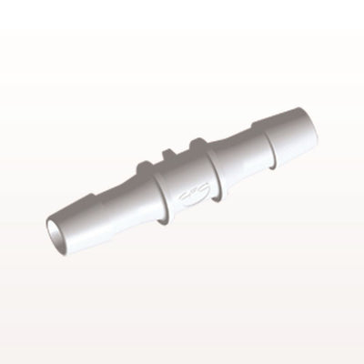 Straight Connector, Barbed, White, 100/Bag - Fits 3/8 inch ID Tubing (0.375 inch, 9.53 mm) - HS1230
