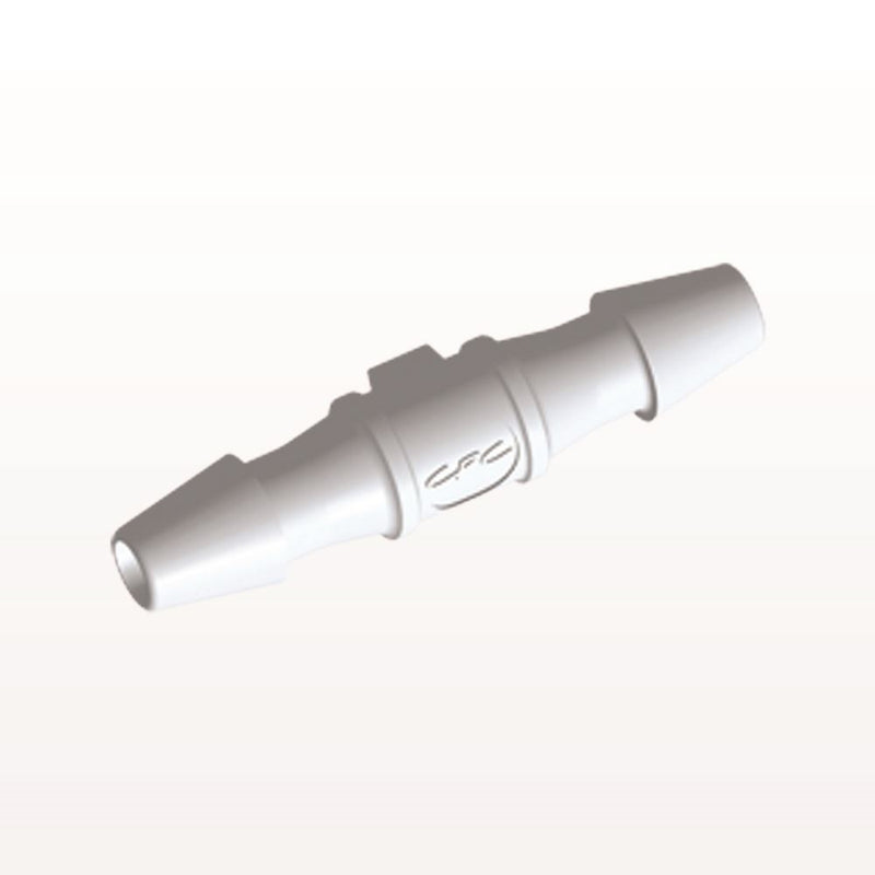 Straight Connector, Barbed, White, 100/Bag - Fits 1/16 inch ID Tubing (0.063 inch, 1.59 mm) - HS230