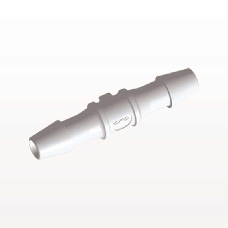 Straight Connector, Barbed, White, 100/Bag - Fits 3/32 inch ID Tubing (0.094 inch, 2.38 mm) - HS330