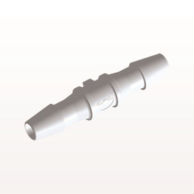Straight Connector, Barbed, White, 100/Bag - Fits 1/8 inch ID Tubing (0.125 inch, 3.18 mm) - HS430