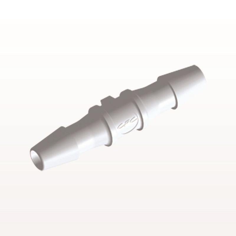 Straight Connector, Barbed, White, 100/Bag - Fits 1/8 inch ID Tubing (0.125 inch, 3.18 mm) - HS430
