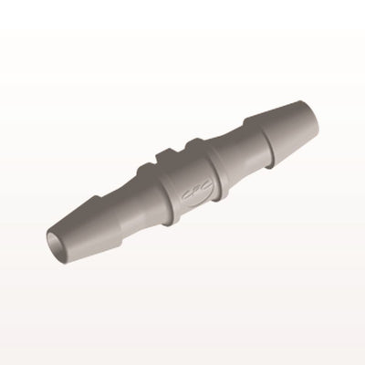 Straight Connector, Barbed, Natural, 100/Bag - Fits 1/8 inch ID Tubing (0.125 inch, 3.18 mm) - HS4