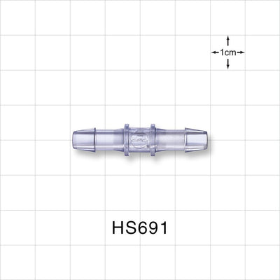 Straight Connector, Barbed, Natural, 100/Bag - Fits 3/16 inch ID Tubing (0.188 inch, 4.7 mm) - HS691