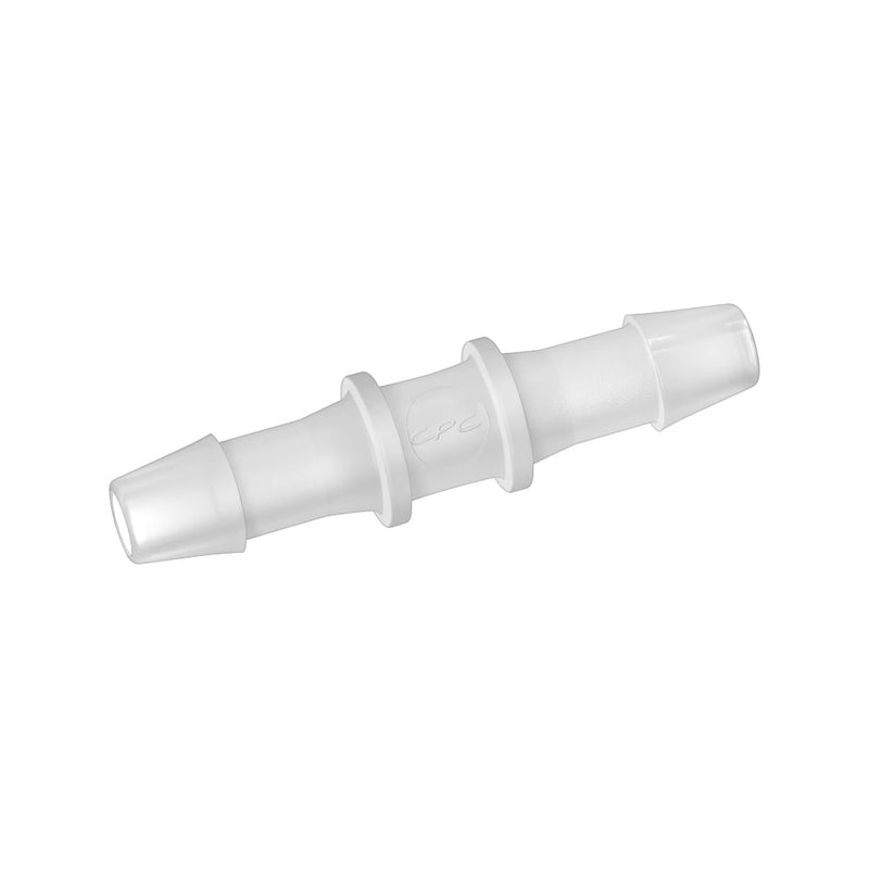Straight Connector, Barbed, Natural, 100/Bag, - Fits 3/16 inch ID Tubing (0.188 inch, 4.76 mm) - HS6