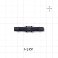 Straight Connector, Barbed, Black, 100/Bag - Fits 1/4 inch ID Tubing (0.25 inch, 6.35 mm) - HS831