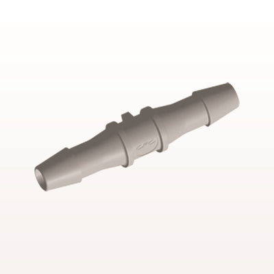 Straight Connector, Barbed, Natural, 100/Bag - Fits 1/4 inch ID Tubing (0.25 inch, 6.35 mm) - HS8