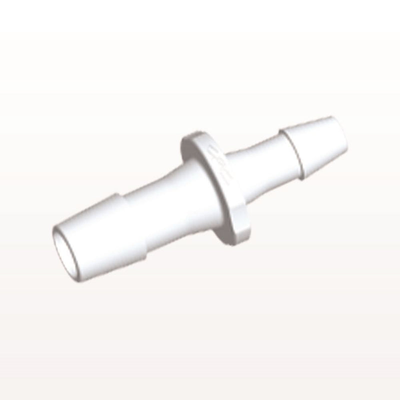 Straight Connector, Reducer, Barbed, White, 100/Bag - Fits 3/8 inch x 1/4 inch ID Tubing (0.375 inch x 0.25 inch, 9.53 mm x 6.35 mm) - HSR12830