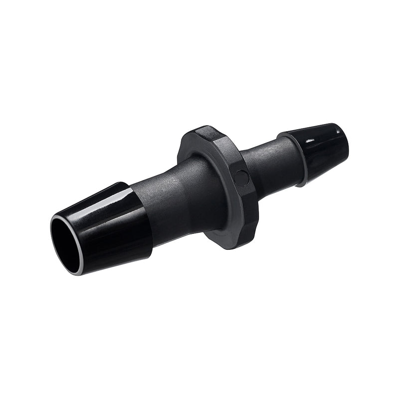 Straight Connector, Reducer, Barbed, Black, 100/Bag - Fits 3/8 inch x 1/4 inch ID Tubing (0.375 inch x 0.25 inch, 9.53 mm x 6.35 mm) - HSR12831