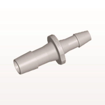 Straight Connector, Reducer, Barbed, Natural, 100/Bag - Fits 3/8 inch x 1/4 inch ID Tubing (0.375 inch x 0.25 inch, 9.53 mm x 6.35 mm) - HSR128