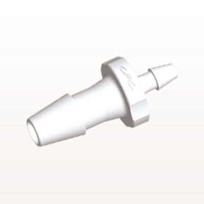 Straight Connector, Reducer, Barbed, White, 100/Bag - Fits 1/8 inch x 1/16 inch ID Tubing (0.125 inch x 0.063 inch, 3.2 mm x 1.59 mm) - HSR4230