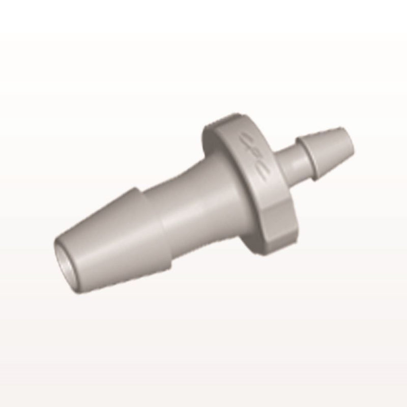 Straight Connector, Reducer, Barbed, Natural, 100/Bag - Fits 1/8 inch x 1/16 inch ID Tubing (0.125 inch x 0.063 inch, 3.2 mm x 1.59 mm) - HSR42