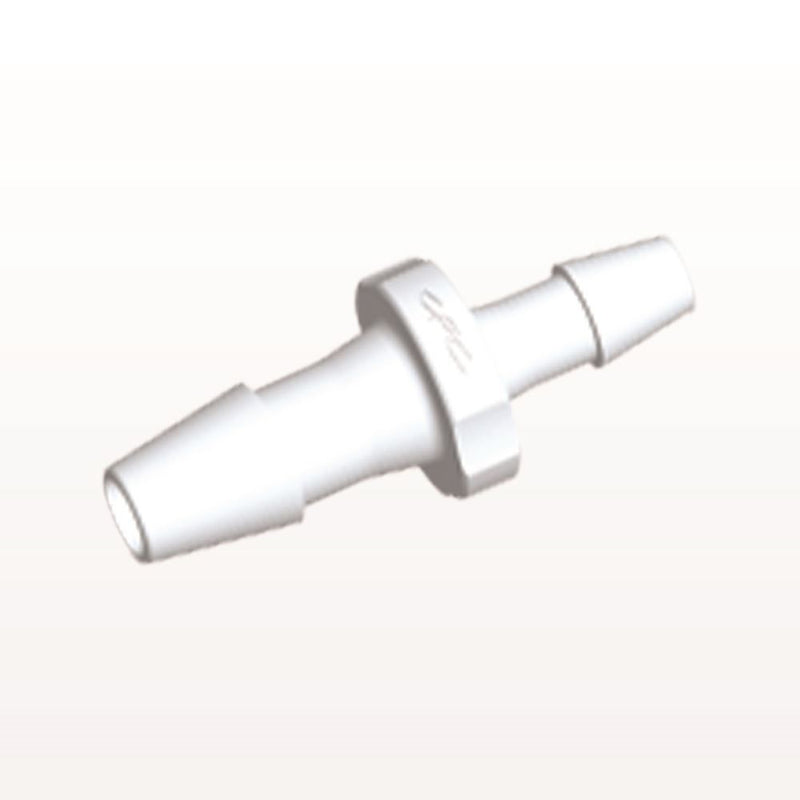 Straight Connector, Reducer, Barbed, White, 100/Bag - Fits 1/8 inch x 3/32 inch ID Tubing (0.125 inch x 0.094 inch, 3.2 mm x 2.38 mm) - HSR4330