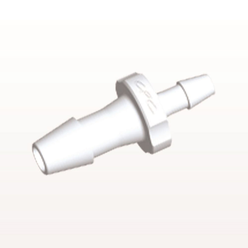 Straight Connector, Reducer, Barbed, White, 100/Bag - Fits 5/32 inch x 3/32 inch ID Tubing (0.156 inch x 0.094 inch, 3.97 mm x 2.38 mm) - HSR5330