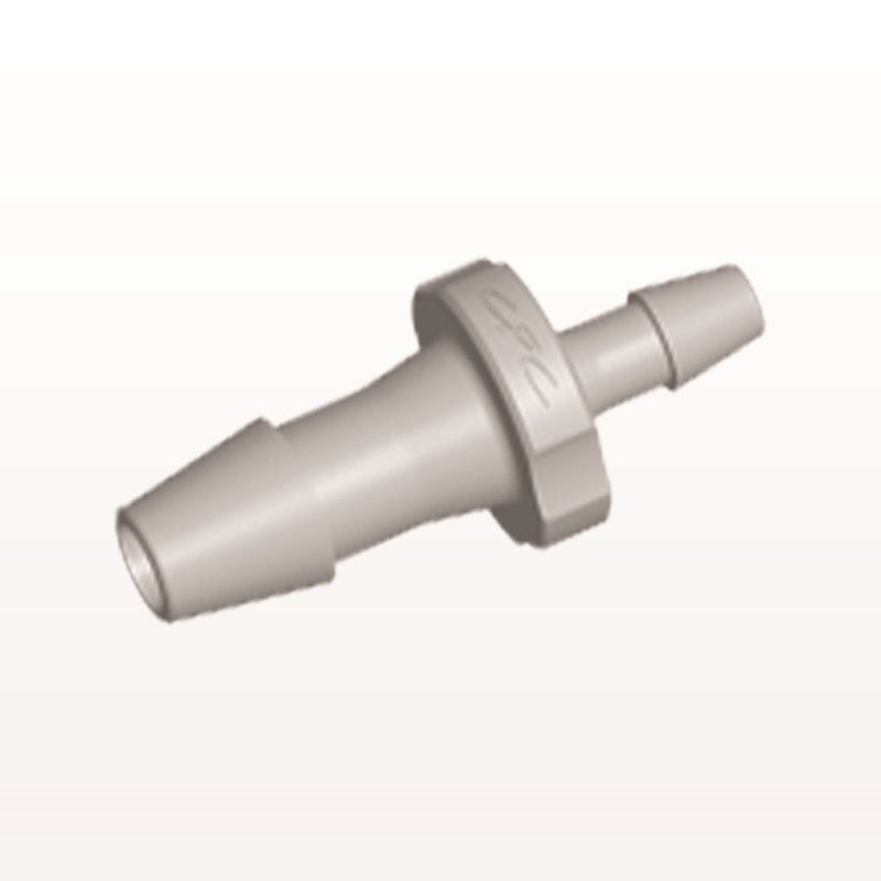 Straight Connector, Reducer, Barbed, Natural, 100/Bag - Fits 5/32 inch ID Tubing x 3/32 inch ID Tubing (0.156 inch x 0.094 inch, 3.97 mm x 2.38 mm) - HSR53