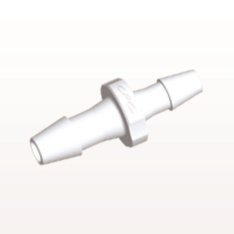 Straight Connector, Reducer, Barbed, White, 100/Bag - Fits 5/32 inch x 1/8 inch ID Tubing (0.156 inch x 0.125 inch, 3.97 mm x 3.18 mm) - HSR5430