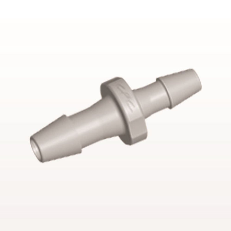 Straight Connector, Reducer, Barbed, Natural, 100/Bag - Fits 5/32 inch x 1/8 inch ID Tubing (0.156 inch x 0.125 inch, 3.97 mm x 3.18 mm) - HSR54