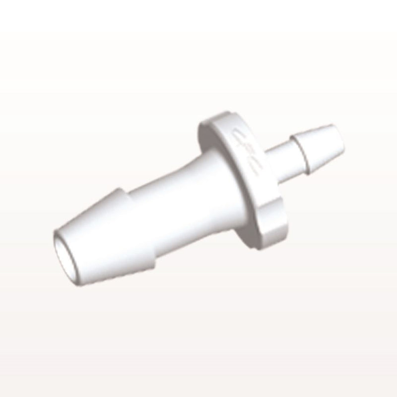 Straight Connector, Reducer, Barbed, White, 100/Bag - Fits 3/16 inch x 3/32 inch ID Tubing (0.187 inch x 0.094 inch, 4.76 mm x 2.38 mm) - HSR6330