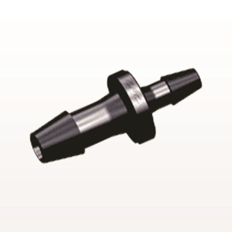 Straight Connector, Reducer, Barbed, Black, 100/Bag - Fits 3/16 inch x 1/8 inch ID Tubing (0.188 inch x 0.125 inch, 4.76 mm x 3.18 mm) - HSR6431