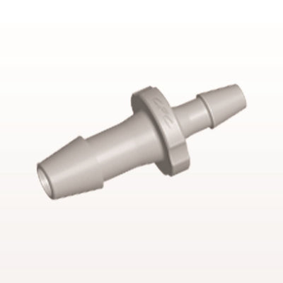 Straight Connector, Reducer, Barbed, Natural, 100/Bag - Fits 3/16 inch x 1/8 inch ID Tubing (0.187 inch x 0.125 inch, 4.76 mm x 3.2 mm) - HSR64
