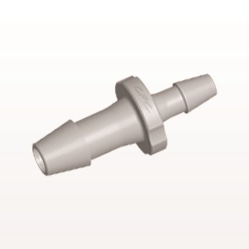 Straight Connector, Reducer, Barbed, Natural, 100/Bag - Fits 3/16 inch x 1/8 inch ID Tubing (0.187 inch x 0.125 inch, 4.76 mm x 3.2 mm) - HSR64