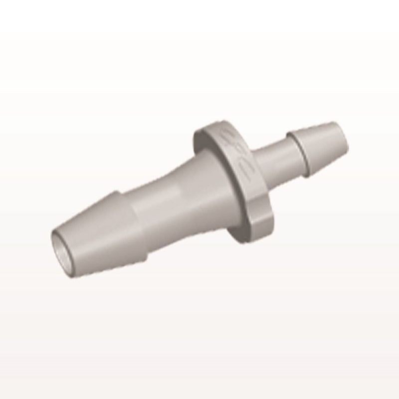 Straight Connector, Reducer, Barbed, Natural, 100/Bag - Fits 1/4 inch x 5/32 inch ID Tubing (0.25 inch x 0.156 inch, 6.35 mm x 3.97 mm) - HSR85